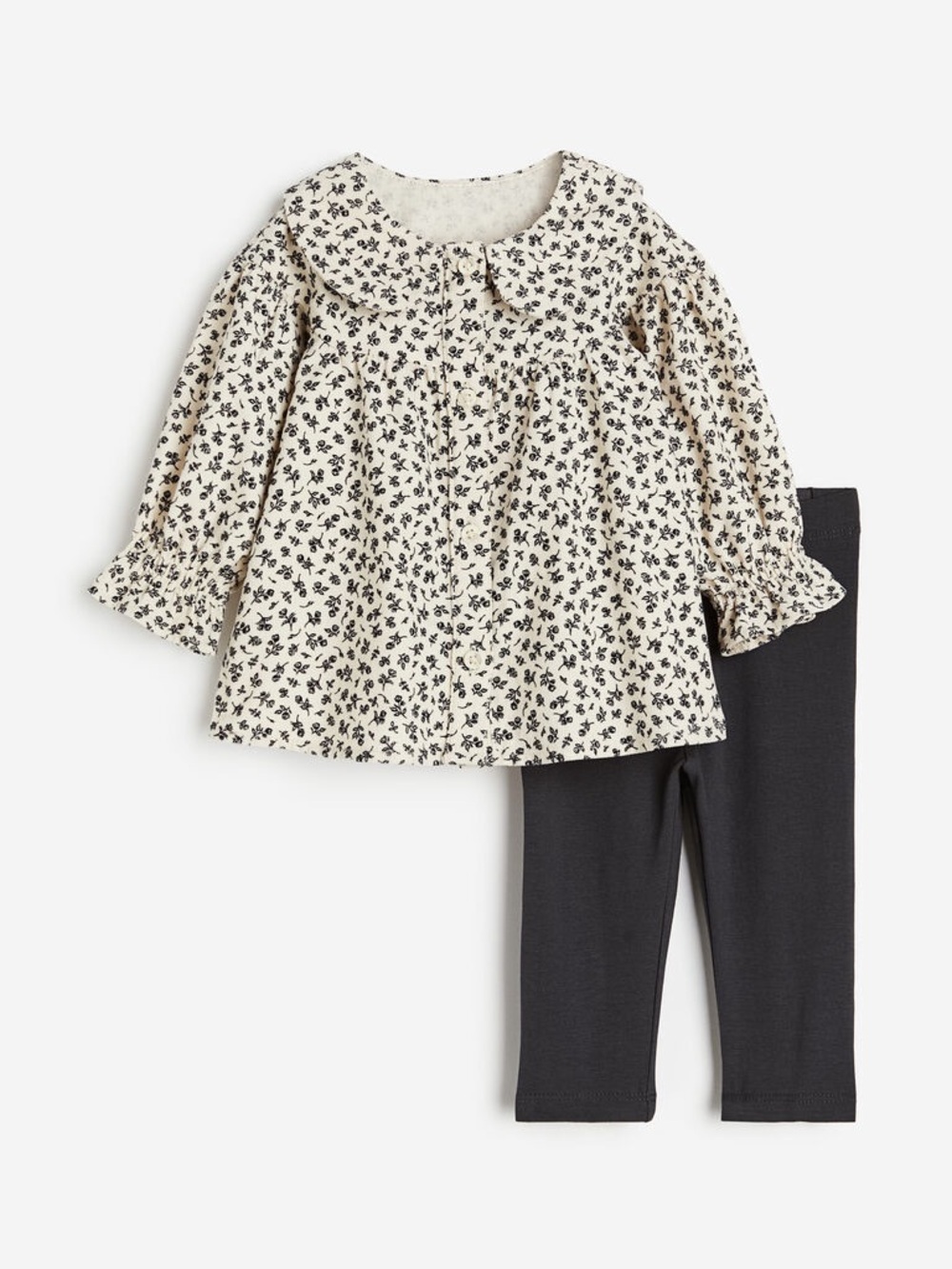 H&M Floral 2-Piece Cotton Set - 18M